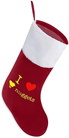 Én is Szeretem a Csirke Nuggets Karácsonyi Harisnya Klasszikus Lógó Díszek Fehér Mandzsetta Candy Táska, Családi Nyaralás, Party Dekoráció