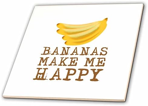 3dRose Egy kép a négy sárga banán. Banán boldoggá vicces sms - Csempe (ct_351397_1)