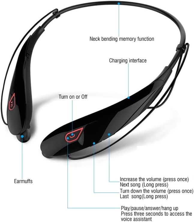 Neckband Bluetooth Vezeték nélküli Fejhallgató Fülhallgató Nyak Hangszóró Sztereó Headset Mágneses Android iPhone (Arany)