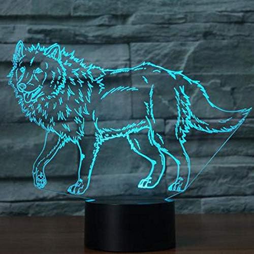 Jinnwell 3D Kutya Éjszakai Fény Lámpa Illúzió 7 Szín Megváltoztatása Érintse meg a Kapcsoló Táblázat Asztal Dekoráció Lámpa Led Karácsonyi