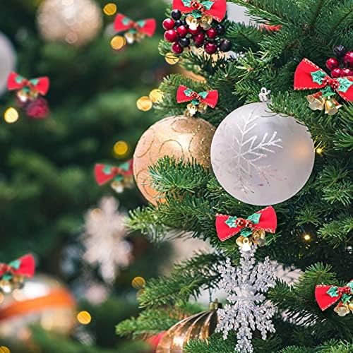 PRETYZOOM 24pcs Karácsonyi Csengő Bowknot Karácsonyi Mini Bowknot a Harangok Kézműves Ajándékot, karácsonyfa Dísz Lóg Dekoráció