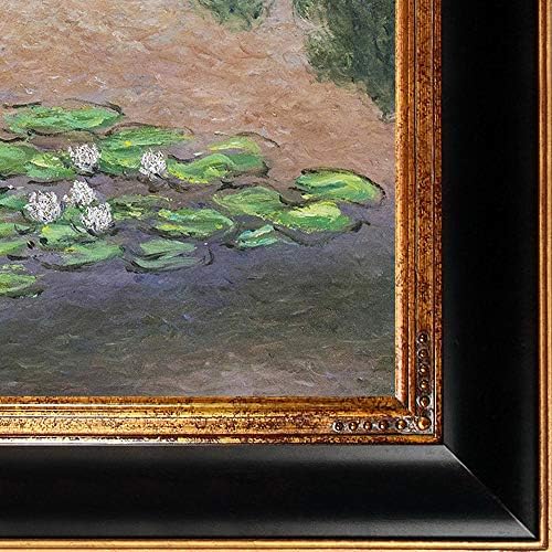 La Egyveleg, MONG3005-FR-608S20X24 tavirózsák, Zöld, Lila, Fémes Megszépült Mű Claude Monet a Firenzei Sötét Keret, Pezsgő