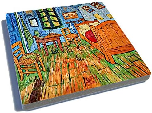 EXIT82ART - Kő Italt Poháralátét Szett (4) - Vincent Van Gogh Festményei. Zuhant A Kő. Cork-támogatta.