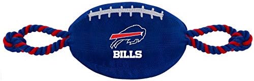NFL Buffalo Bills Labdarúgó Játék Kutya, Kemény Nylon Minőségi Anyagok, Erős Kötél Húzza & Belső Nyávogós az NFL-Csapat Színe
