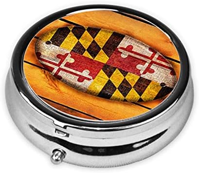 Maryland Zászló Kerek Tabletta Doboz, Mini Hordozható Gyógyszeres Dobozt, Alkalmas Otthoni, Irodai, vagy az Utazási