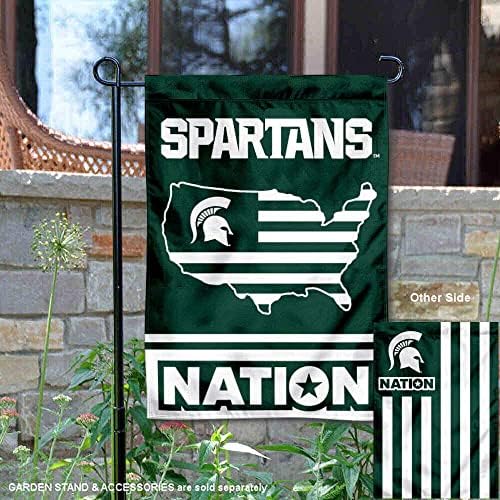 Michigan State Spartans Kert Zászló USA Ország Stars and Stripes az AMERIKAI Lobogó Álljon Rúd Tartóját Készlet