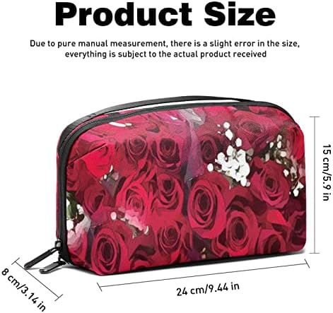 Csokor Virág Vörös Rózsa Akvarell Kozmetikai Női Táskák - Kozmetikai Táska Esztétikai Női Táskák Pénztárcák Smink Szervező Tároló Smink