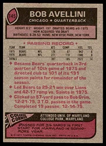 1977 Topps 145 Bob Avellini Chicago Bears (Foci Kártya) EX/MT Medvék Iowa St