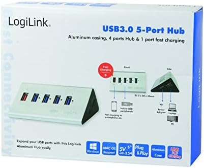 LogiLink UA02 Kábel, Fekete, Fekete, 4+1 Port