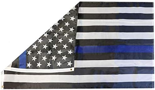 Az amerikai Nagykereskedelmi a tesco Emlékmű Vékony Kék Vonal Rendőrség 150D Szőtt Poli Nylon 5x8 5'x8' Zászló Banner