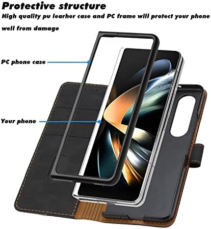 Mobiltelefon Flip tok Kompatibilis a Samsung Galaxy Z Hajtás 3 Esetben Galaxy Z Hajtás 3 Pénztárca Esetben Vékony PU Bőr Telefon tok Folio
