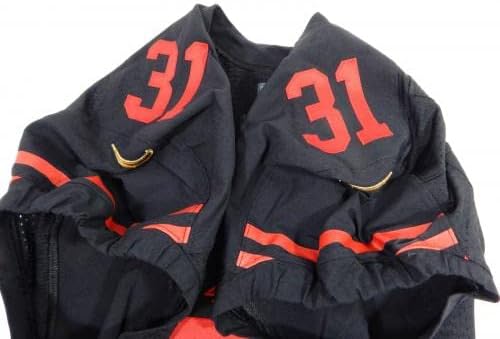 -ban a San Francisco 49ers L. J. McCray 31 Játék Kibocsátott Fekete Jersey Szín Rush 1 - Aláíratlan NFL Játék Használt Mezek
