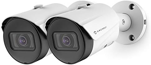 Amcrest 2-Pack UltraHD 5MP POE Kültéri Kamera 2592 x 1944p Golyó, IP Kamera, Kültéri IP67 Vízálló, 103° FOV, 2.8 mm-es Objektív, 98.4