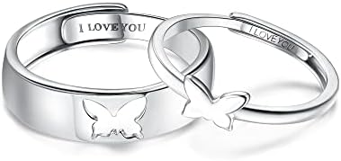 Milacolato Megfelelő Gyűrűk Párok 925 Sterling Ezüst Megfelelő Szív Ígéret Gyűrű Szeretlek Eljegyzési Gyűrűt Beállítja Neki,