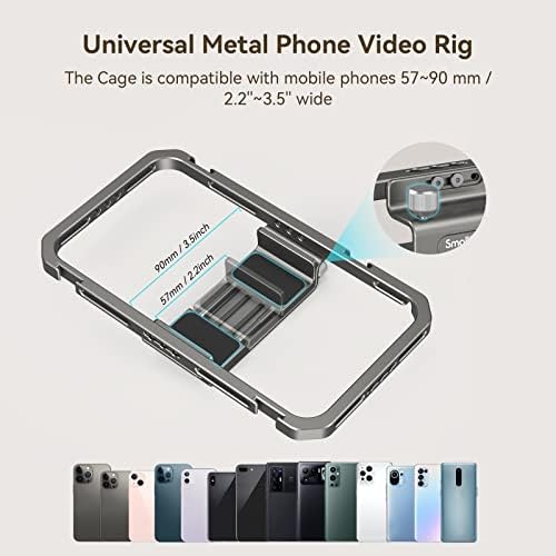 SmallRig Univerzális Telefon Videó Rig Szett Fogantyúk, Alumínium Kézi Stabilizátor iPhone Samsung Pixel, illetve Más Android