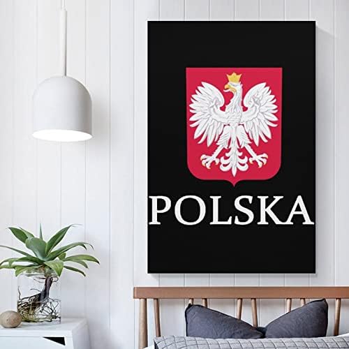 Hazafias Polska lengyel Zászló Nyomtatott Festmény Wall Art Modern Grafika Függőleges Lógó Képet a Hálószobában Otthon Dekoráció