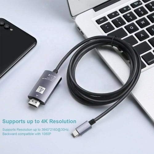 BoxWave Kábel-Kompatibilis Dell Latitude 3320 (Kábel által BoxWave) - SmartDisplay Kábel - USB-C-Típusú HDMI - (6 ft), USB C/HDMI