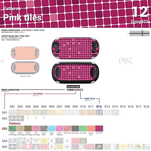 Sony PlayStation Vita Design Bőr Rózsaszín csempe Matrica a PlayStation Vita