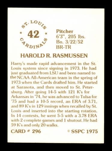 Eric Harry Rasmussen Dedikált 1975 SSPC-Kártya 296 St. Louis Cardinals SKU 204684 - Baseball Asztalon Dedikált Kártyák