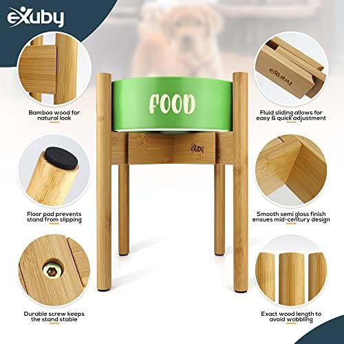 eXuby - 2-Pack Állítható kutyatál Állni a Nagy Kutyák - Tartja A Kutyát, Kényelmes, Miközben Eszik vagy Iszik - Tökéletes Magassága