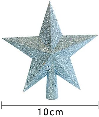 SOOTOP Karácsonyi Díszek, karácsonyfa Tetején ötágú Csillag Díszítéssel (Kék)