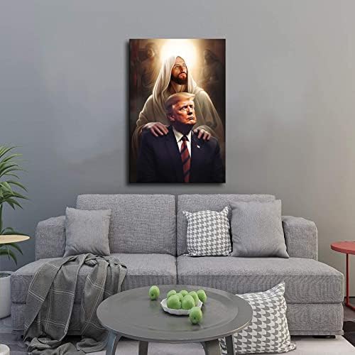 Dícsértessék a jézus Krisztus Amerikai Elnök Trump Vászon Festmény Művészet Plakát, Kép, HD Poszter Nyomtatása Retro Festett,
