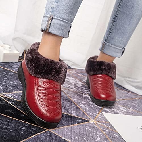 Női Pamut Cipő Divat Plüss Meleg Téli Csizma Platform csúszásmentes Hó Boka Cipő Cipők