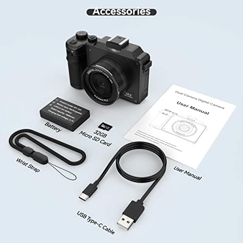 OIEXI 48MP Digitális Kamera a Fotózás,a 4K Vlogging Fényképezőgép Elülső, mind a Hátsó két Kamerát,szöveg a 18x. pont Digitális Zoom,Beépített