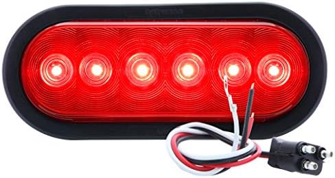 Optronics STL12RK Vörös Lencse, 6, Ovális Lezárt LED hátsó Lámpa Készlet