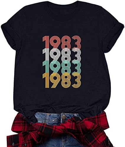 Női Ingek Retro Legjobb 1983 Számában Vintage Negyvenedik Születésnapját Cassete T-Shirt Grafikus Póló Lágy, Rövid Ujjú Felsők