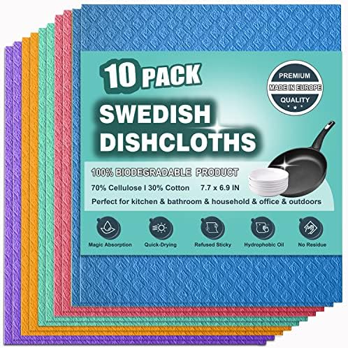 JECOLE 10 Csomag svéd Dishcloths a Konyhába, egyszer használatos kéztörlő, Compostable svéd Étel, Ruhák, Konyha, Háztartási Használatra