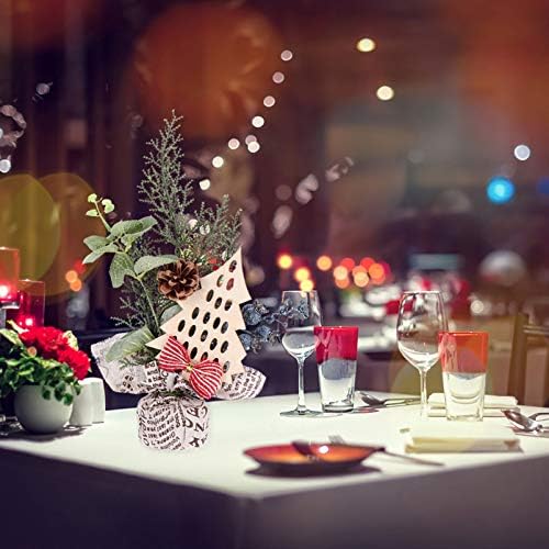 Amosfun Asztali Mini karácsonyfa karácsonyfa Bowknot fenyőtoboz Dekoráció, Dísztárgyak, Karácsonyi Asztal, asztali díszek Karácsonyi