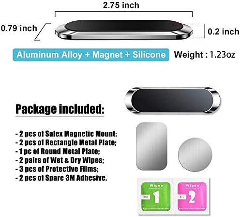 SALEX Lapos Mágneses Telefon Tartók 2 Csomag. Fekete mobiltelefon tartó Autó Műszerfal -, Fal -, Teherautó. Univerzális Bot iPad Fali
