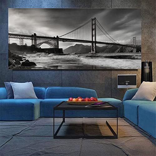 Art Print Vászon Poszter San Francisco-i Golden Gate Híd Kép Nagy Város Megtekintése, Fali Dekor Vászon Festmény, Poszterek, Nyomatok,