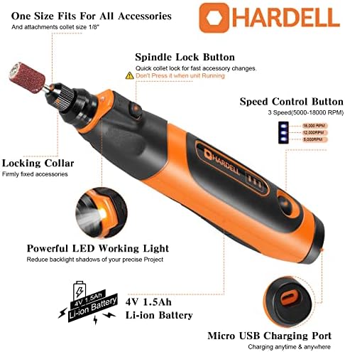 HARDELL 4V Vezeték nélküli Forgó Eszköz & 3,7 V Forgó Eszköz