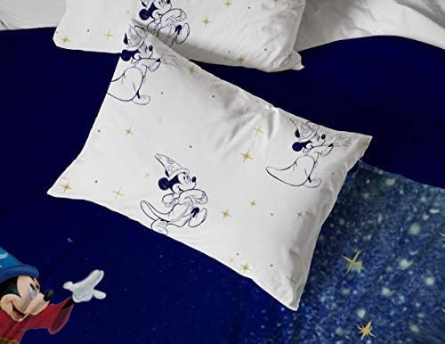 Jay Franco Disney Fantázia 7 Darab Teljes Bed Set - Magában Foglalja A Vigasztaló & Lap Set - Ágynemű Funkciók Mickey Egér - Szuper Puha Fakulnak