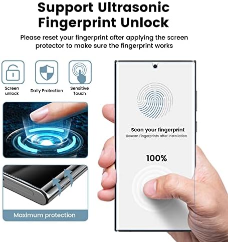 MOHAVE Privacy Screen Protector [Automatikus Igazítás] Célja a SAMSUNG Galaxy S23 Ultra 6.8[Ultrahangos Ujjlenyomat Támogatás]