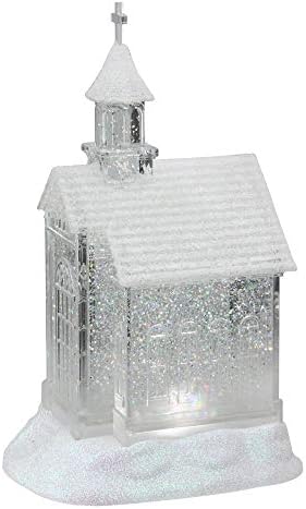 Midwest Kesztyű 10.75 LED Égő Kavargó Csillogó Egyház Karácsonyi Hógömb Glitterdome