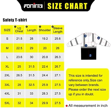 FONIRRA Biztonsági Fényvisszaverő Magas Láthatósági póló Férfi Hosszú Ujjú ANSI Class 2