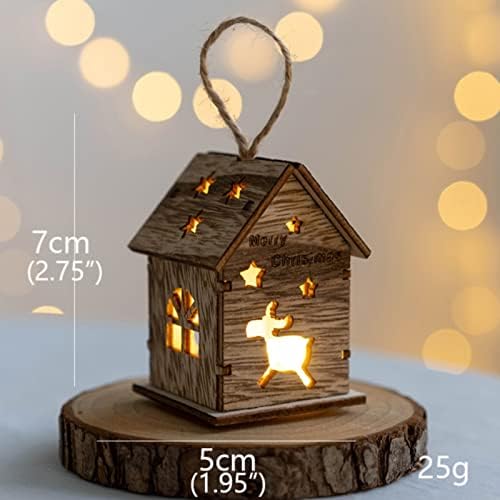 Karácsonyi Világító Fa Ház, a Karácsonyi Díszek Dekorációs LED DIY Wood Chalet Karácsonyra Fa Ablak Gyerek Hálószoba Dekorációk,