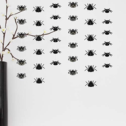 NUOBESTY 36 Fekete Pók Garland a Halloween Party Dekoráció Halloween Papír Garland Haza Kandalló Kandalló Dekoráció