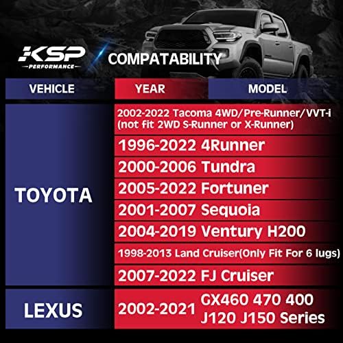 KSP 6X5.5 Hubcentric Kerék Távtartók 1 Kompatibilis Toyota, M12x1.5 Szál 106mm Unalmas Alumínium Távtartók Munka Tacoma 4WD
