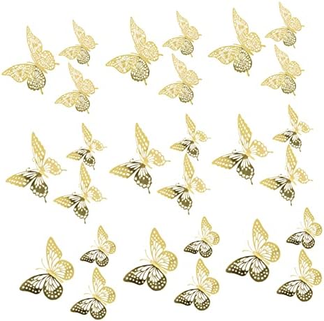 TOYANDONA 36 Üreges Ki Pillangó Dekoráció Cserélhető Fali Matricák Tortát Díszítő Gyerekek Fali Matricák Esküvői Dekoráció 3d Fali Pillangók