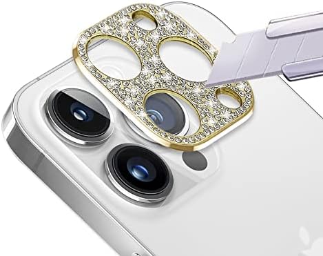 Guppik 2 Csomag Bling Gyémánt Kamera Lencséjét Védő Kompatibilis az iPhone 13-as Pro, Hátsó Kamera Fedél 3D Csillogó Kristály Rhinstone