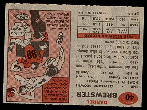 1957 Topps 40 Pete Brewster Cleveland Browns-FB (Foci Kártya) EX/MT Browns-FB Purdue