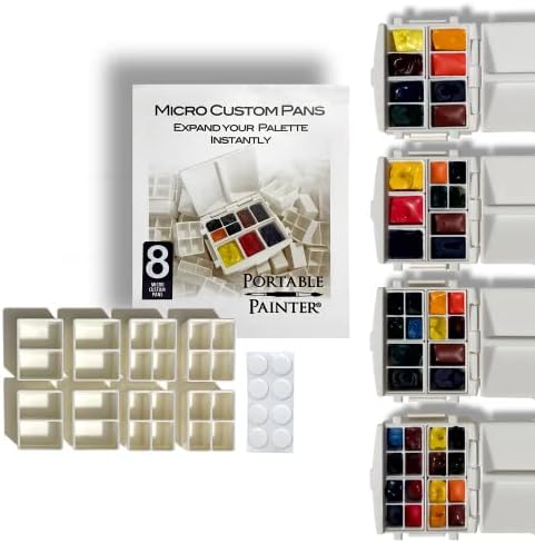 Hordozható Festő Micro Terjeszkedés Edények (8) – Hordoz 16 Szín Azonnal – Utazás – Pocket Méret – Pehelysúlyú - Minőség