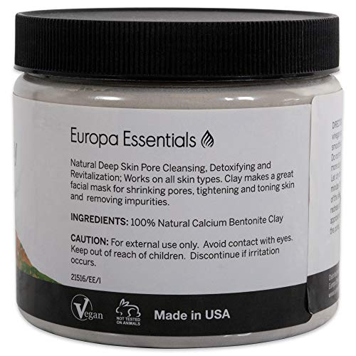 Europa Essentials a Természet Titkos - os Tisztaságú, Természetes Indiai Gyógyító Agyag Maszk & Mély Pórusok Tisztító, 16oz (1lb)