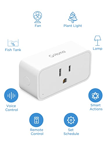 G-Homa Mini Smart Plug, nagy teljesítményű WiFi Smart Dugók, Hogy a Munka Alexa, a Google Haza, Időzítő gyermekzár, Vakáció