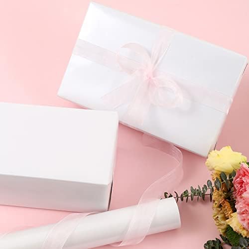 CAMKUZON Fehér Csomagolópapír Esküvői, anyák Napja, Baba Zuhany, Születésnap, Karácsony, Ünnep - egyszínű Gyöngyház Fehér Ajándék