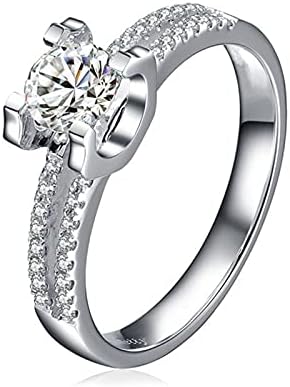 2023 Új Gyűrű Gyémánt a Nők Személyre szabott Eljegyzési Hercegnő Cirkon Gyűrűk Érzelem Gyűrű (Ezüst, 8)